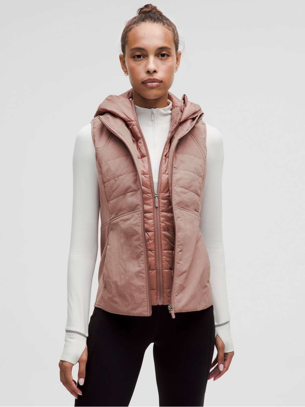 lululemon athletica Another Mile Dusty Rose Quilted Hooded Vest